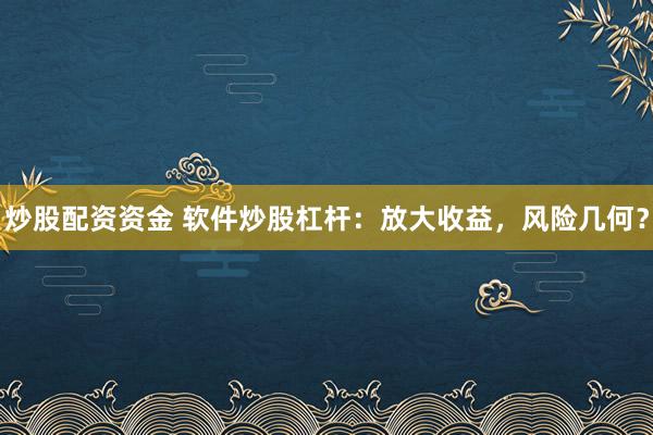 炒股配资资金 软件炒股杠杆：放大收益，风险几何？