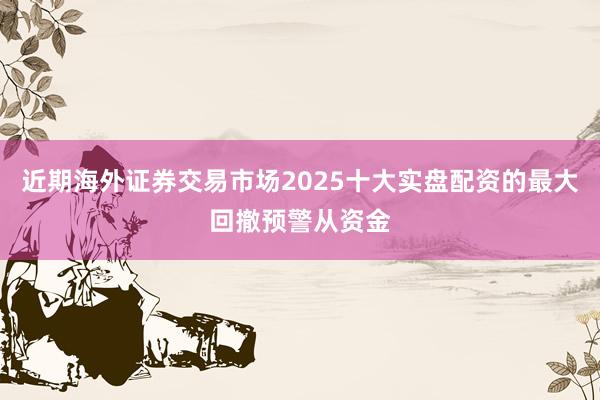 近期海外证券交易市场2025十大实盘配资的最大回撤预警从资金