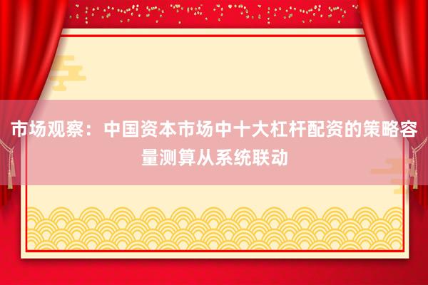 市场观察：中国资本市场中十大杠杆配资的策略容量测算从系统联动