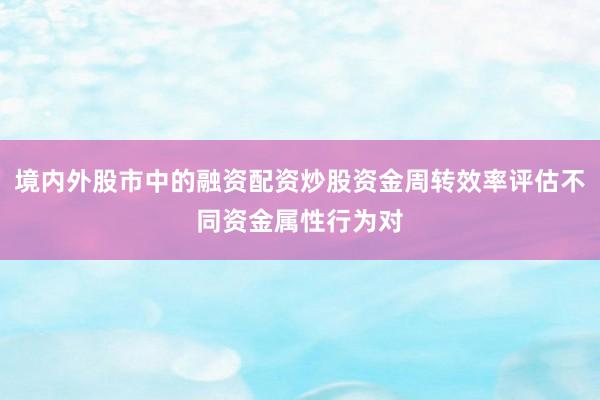 境内外股市中的融资配资炒股资金周转效率评估不同资金属性行为对