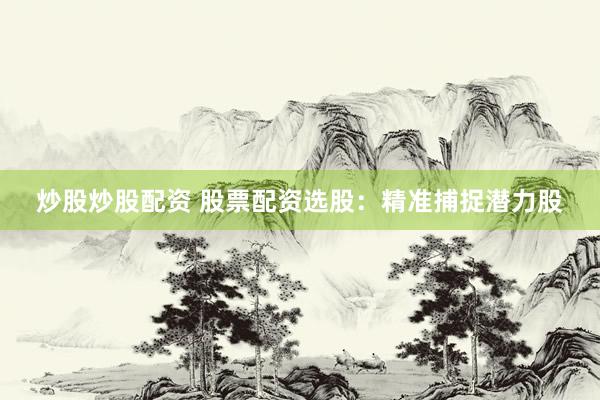 炒股炒股配资 股票配资选股：精准捕捉潜力股