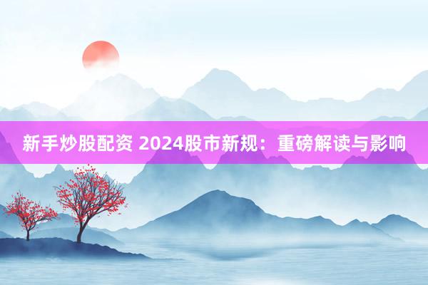 新手炒股配资 2024股市新规：重磅解读与影响